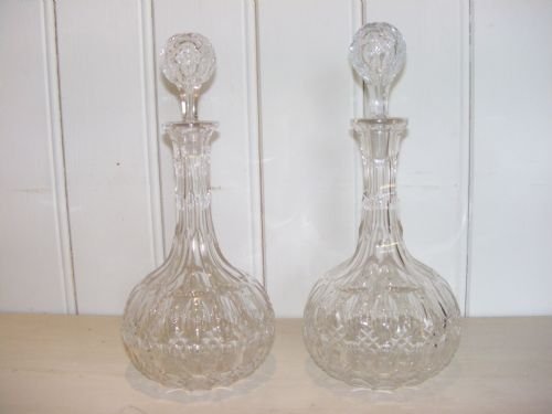 Pair of Cut Glass Decanters